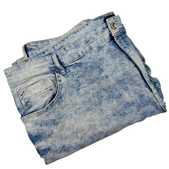 VTG South Pole Acid Wash Blue Stretch Straight Leg Jeans 48x31 Y2K *READ* - Picture 1 of 8